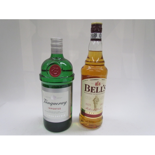 9087 - Tanqueray London Gin 1ltr, Bell's Blended Scotch Whisky 70cl (2)