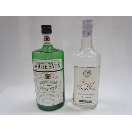 9088 - Sir Robert Burnett's White Satin London Dry Gin 1980's bottling, 75cl and Finest Dry gin 75cl (2)