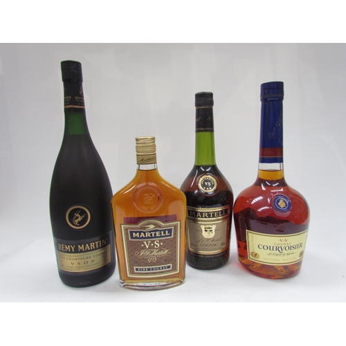 9092 - Remy Martin V.S.O.P Fine Champagne Cognac 1ltr, Martell VS Cognac 68cl, Courvoisier VS Cognac 1ltr, ... 