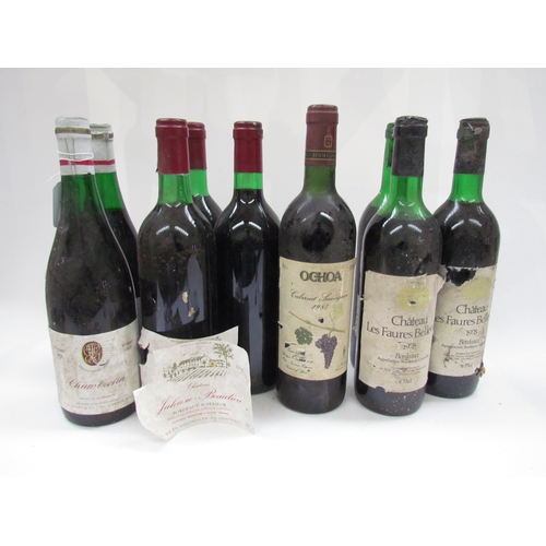 9105 - 1978 Chateau les Faures Bellevue x 3, 1986 Chateau Jalouse Beaulieu x 3, 1969 Grant and Co Chamberti... 