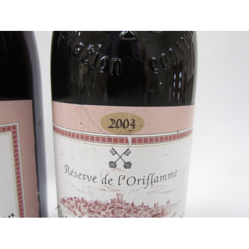 9127 - 2003/4 Comte de Roc Oval Chateauneuf-du-Pape, Reserve de l'Oriflamme x 2  (date printed over 2003-20... 