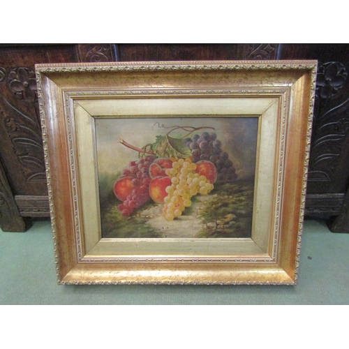 4022 - W. THOMPSON: A 19th Century still-life oil on canvas of fruit in a modern gilt frame.  29cm x 37cm i... 