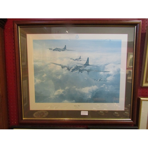 4057 - A signed print after Robert Taylor 'Memphis Belle', signed by the artist and a veteran, framed and g... 