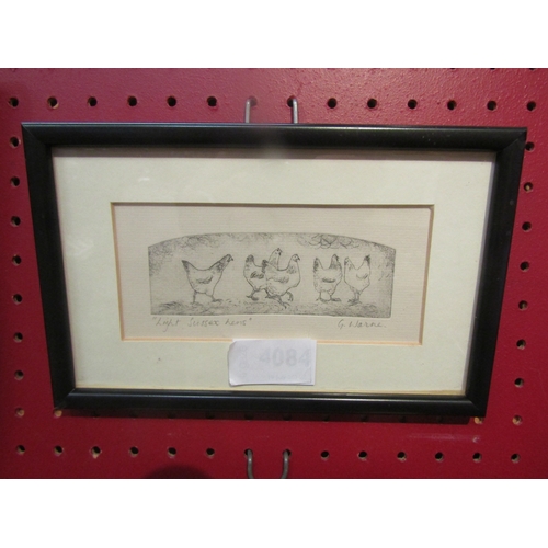 4084 - A Nick Ward framed and glazed etching 