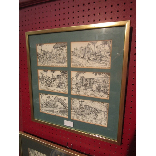 4087 - Two framed and glazed postcard collections of Reg Carter's 