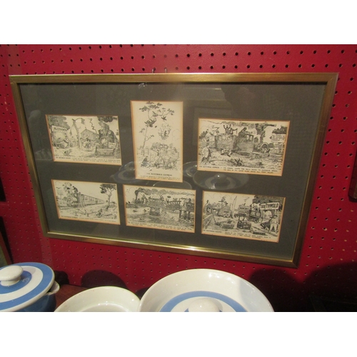 4087 - Two framed and glazed postcard collections of Reg Carter's 