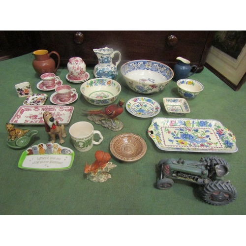 4132 - A selection of ceramics including Mason's fruit bowl, jug, ginger jar, dishes, etc. Three Wade items... 