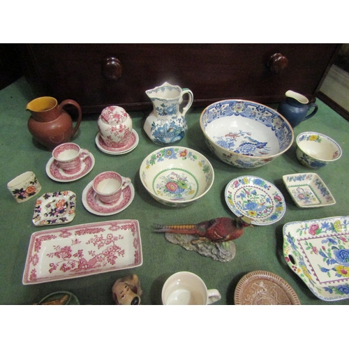 4132 - A selection of ceramics including Mason's fruit bowl, jug, ginger jar, dishes, etc. Three Wade items... 