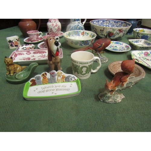 4132 - A selection of ceramics including Mason's fruit bowl, jug, ginger jar, dishes, etc. Three Wade items... 