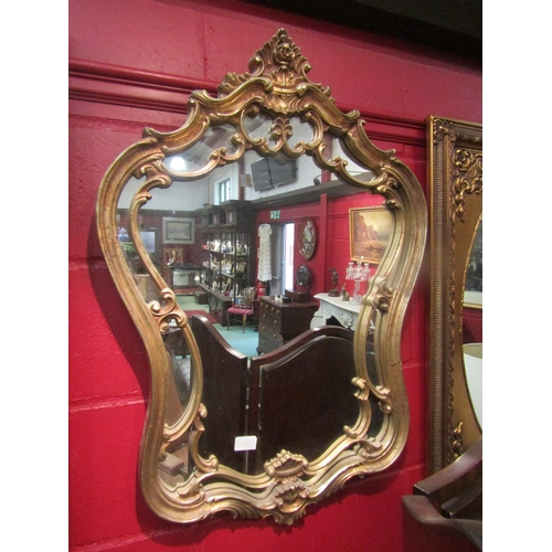 4146 - A modern ornate gilt framed wall mirror, 88cm x 61cm