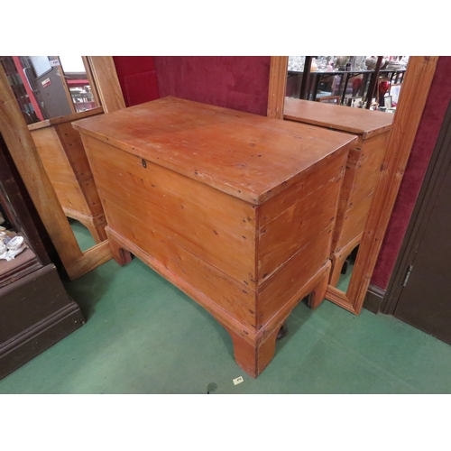 4210A - A large Victorian pine trunk on bracket feet, 182cm high x 56cm deep x 106.5cm wide     (E) £80-120