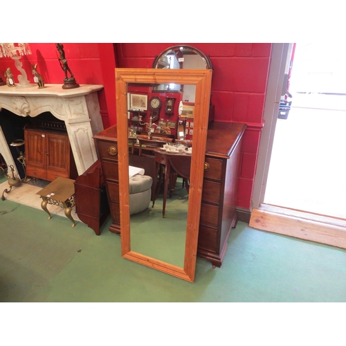 4211 - A modern pine framed wall mirror, 137cm x 59cm     (E) £10-20