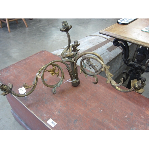 2005 - A 19th Century French gilt metal three arm ceiling light   (E) £10-15