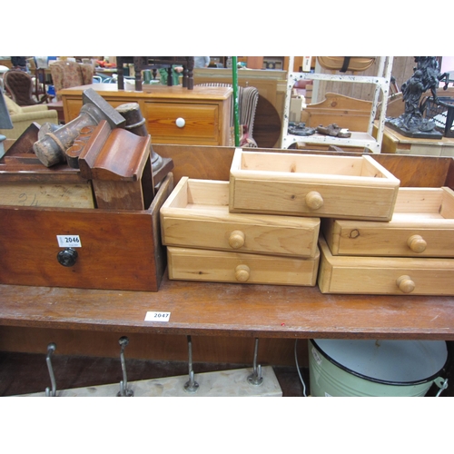 2046 - A selection of Victorian mahogany and modern pine drawers and a set of four chest legs   (C)