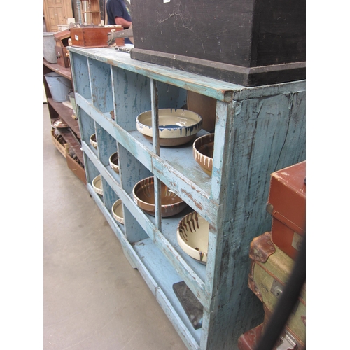 2056 - An Indian hardwood pigeon hole bookcase, 150cm x 106cm