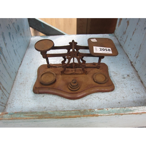 2058 - A set of late Victorian postal scales and weights