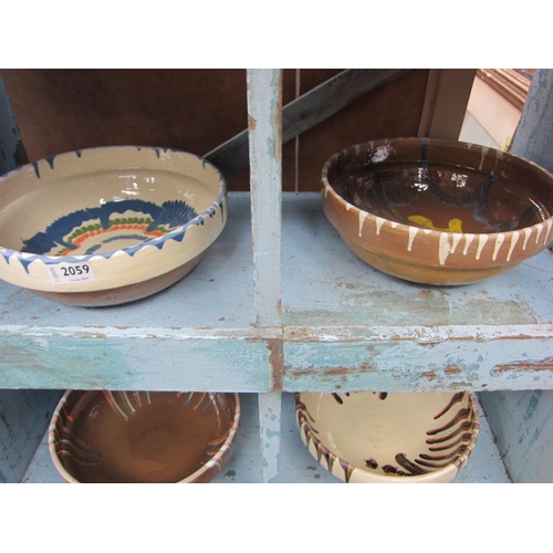 2059 - Two glazed pottery bowls