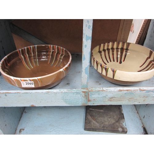 2060 - Two glazed pottery bowls