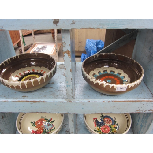 2061 - Two glazed pottery bowls