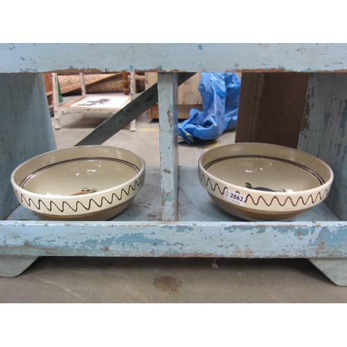 2062 - Two glazed pottery bowls