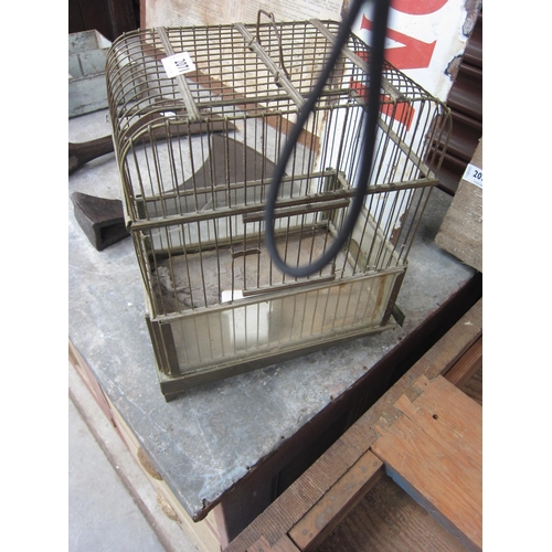 2071 - A vintage British made brass bird cage