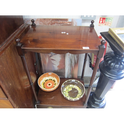 2085 - A Victorian mahogany two tier stand with a drawer below