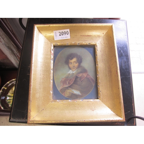 2090 - A small gilt picture of a gent