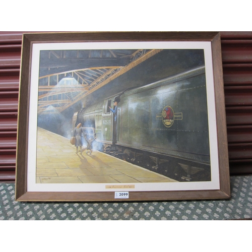 2099 - Geoff Ellis: An oil on board of Journey's end British railway artist, signed and dated by the artist