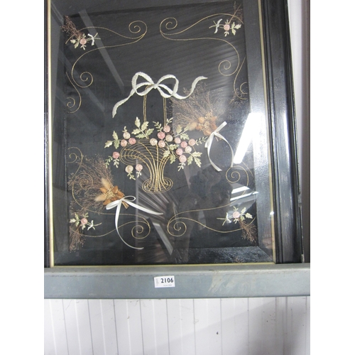 2106 - A Victorian framed needlework of flowers