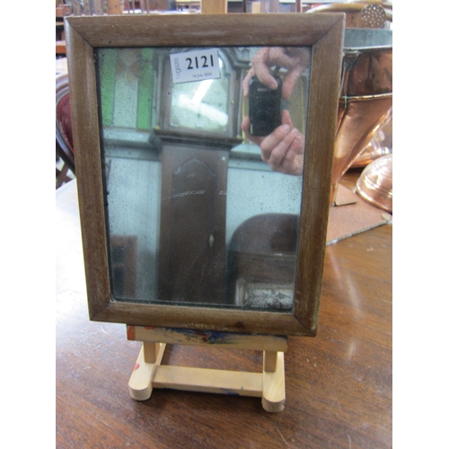 2121 - A small 19th Century mercury speckled glass mirror with mahogany frame