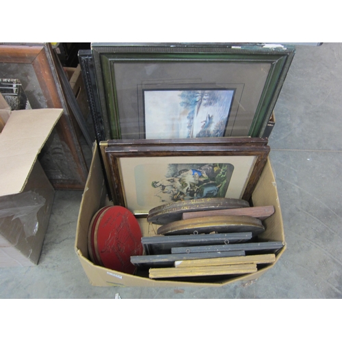 2355 - A box of 19th Century pictures and prints