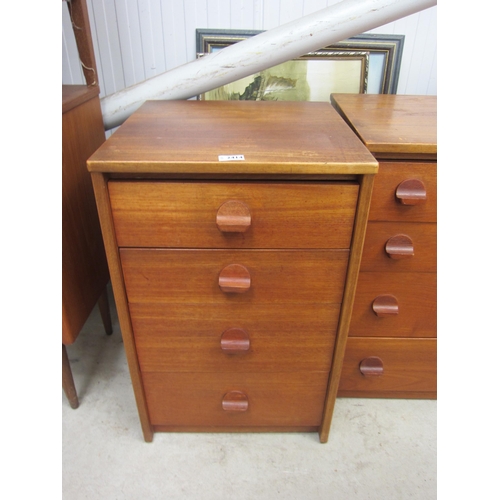 2414 - A 1970's teak Stag chest of four drawers