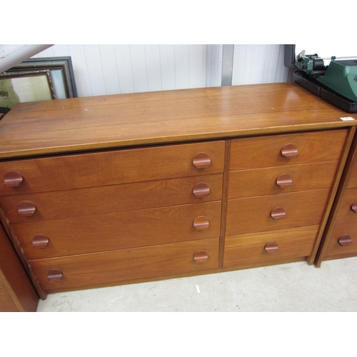 2415 - A 1970's teal Stag eight drawer of four long, four short chest