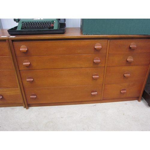 2416 - A 1970's teal Stag eight drawer of four long, four short chest