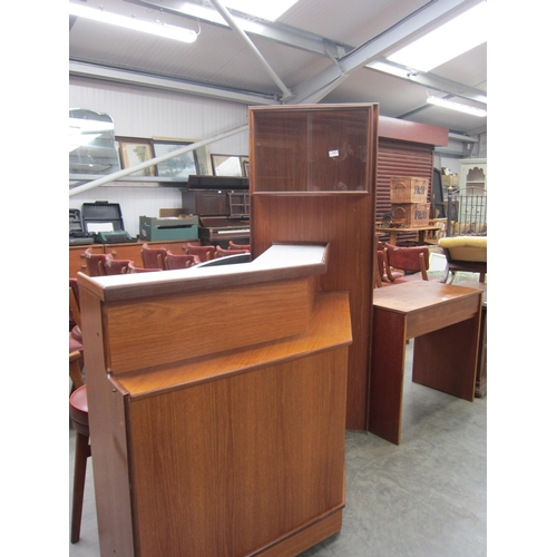 2431 - A 1970s teak cocktail bar with glazed doors