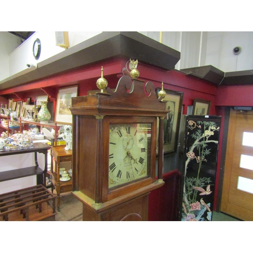 4018 - An early 19th Century East Anglian 30-hour mahogany longcase clock by Russell, Cawston, the cream pa... 