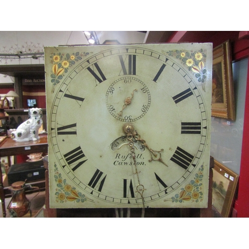 4018 - An early 19th Century East Anglian 30-hour mahogany longcase clock by Russell, Cawston, the cream pa... 