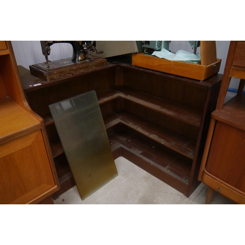 2407 - A small glass fronted corner bookcase   (E) £8-12