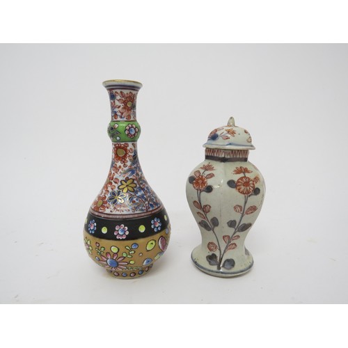 6030 - Six miniature Oriental vases of varying shapes and forms, tallest 16.5cm