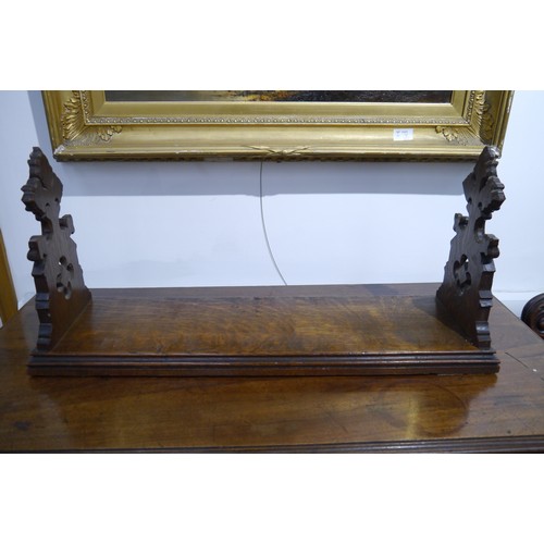 6042A - A Gothic oak bookstand, 31cm x 69cm