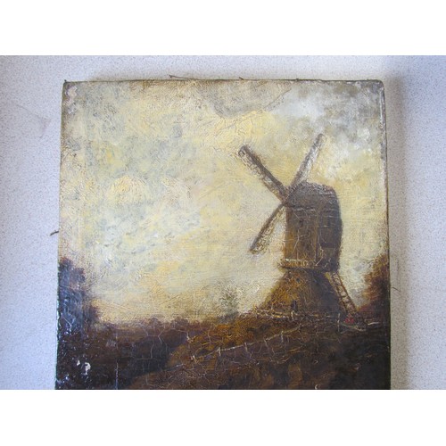 6062 - JOHN BERNEY CROME (1794-1842) Norwich School artist Windmill on hill, 30.5cm x 25.5cm label verso. T... 