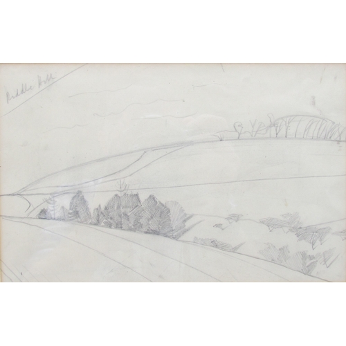 7073 - JOHN NORTHCOTE NASH  RA (1893-1977) A framed and glazed pencil drawing, 'Riddle Hill', unsigned. Pur... 