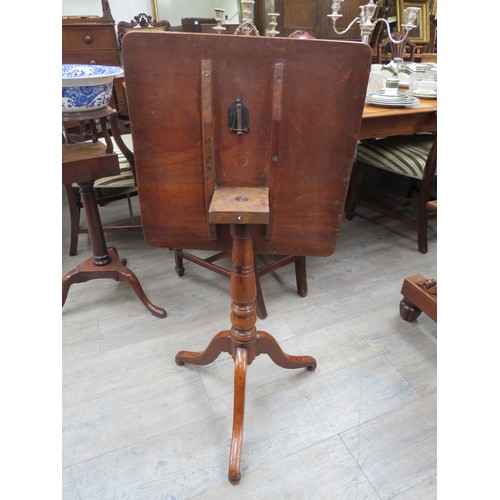 6095 - A 19th Century mahogany tripod table with square top, 71cm tall, 50cm x 50cm