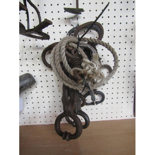 5087 - Four blacksmith made bull leading nose clamps and two rope operated bull leading nose clamps