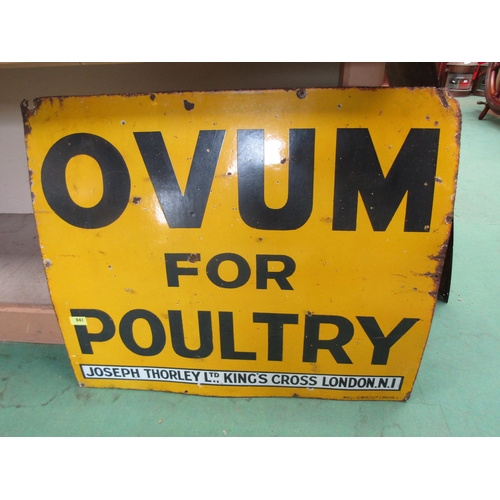 5113 - An enamel sign 'Ovum for Poultry', 81 x 66cm