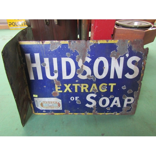 5115 - An enamel sign 'Hudsons Soap', 104 x 70cm approx