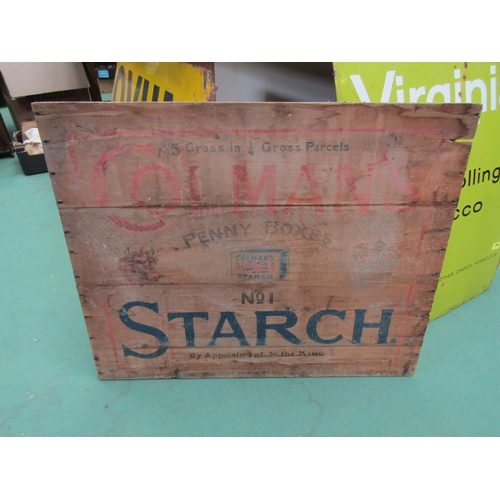 5523 - A 'Colman's Starch' wooden sign, 78 x 63cm