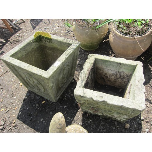 3629 - Two square form composition planters    (R) £0