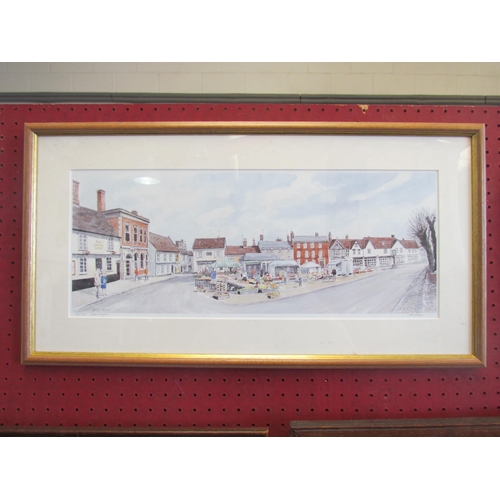 1255 - A Peter Merrin limited edition print of The Market Place, Framlingham, no. 124/350, framed and glaze... 