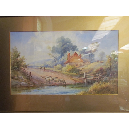 1269 - FRED PEARSON (XIX/XX): A pair of framed and glazed watercolours, idyllic rural scenes with figures a... 